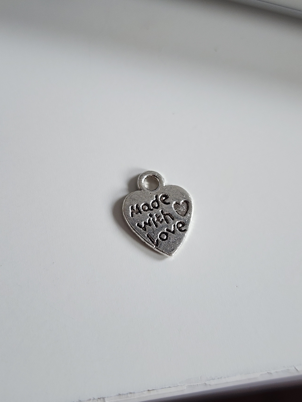 151 Pieces Heart Charm Pendant "Made With Love" in Silver Tone